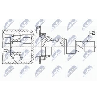 Jungčių komplektas, kardaninis velenas NTY NPW-FT-052