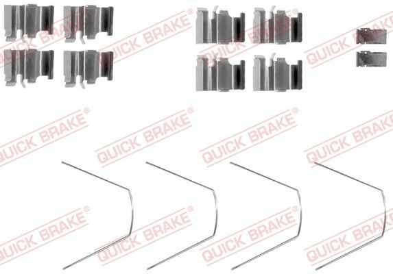 Priedų komplektas, diskinių stabdžių trinkelės QUICK BRAKE 109-1651