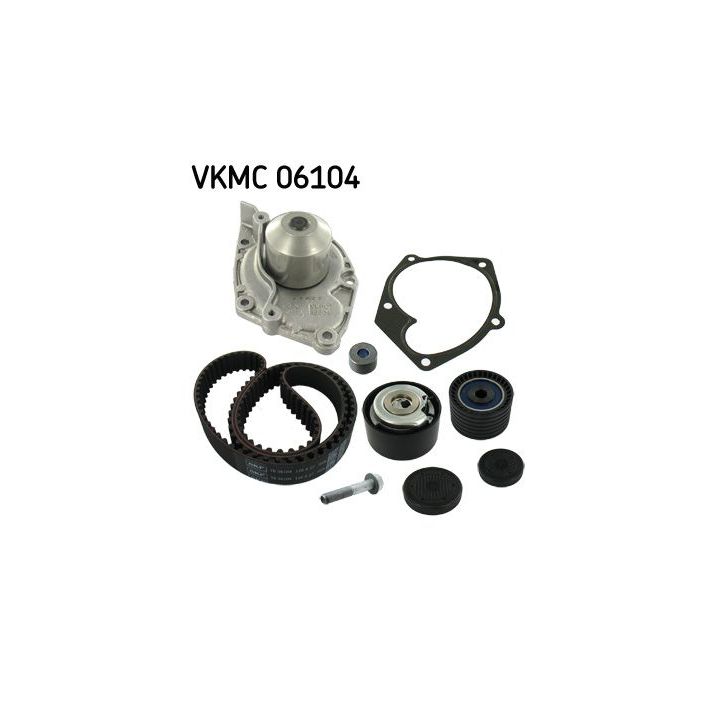 Vandens siurblio ir paskirstymo diržo komplektas SKF VKMC 06104