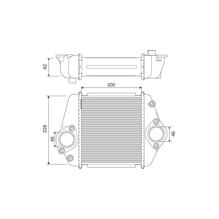 Tarpinis suslėgto oro aušintuvas, kompresorius VALEO 822901