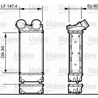 Tarpinis suslėgto oro aušintuvas, kompresorius VALEO 818841