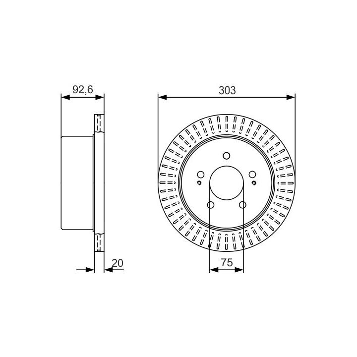 Stabdžių diskas BOSCH 0 986 479 V26