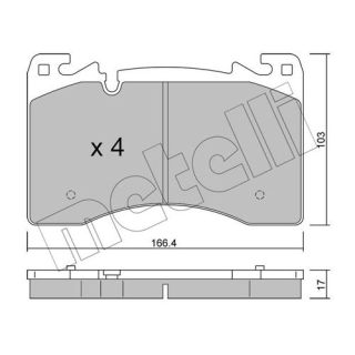 Stabdžių trinkelių rinkinys, diskinis stabdys METELLI 22-1391-0