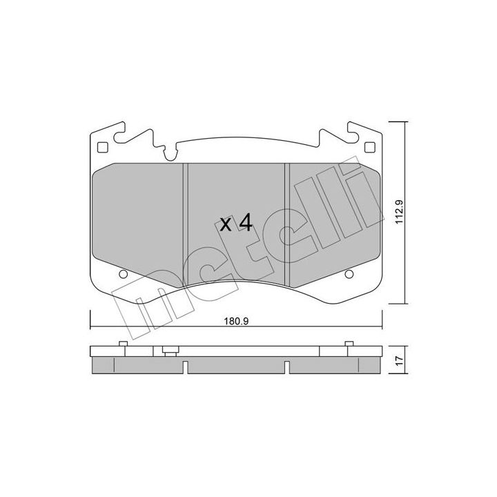 Stabdžių trinkelių rinkinys, diskinis stabdys METELLI 22-1392-0