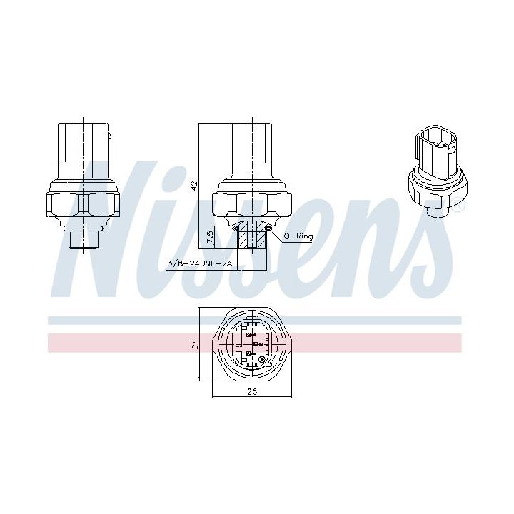 Slėgio jungiklis, oro kondicionavimas NISSENS 301070