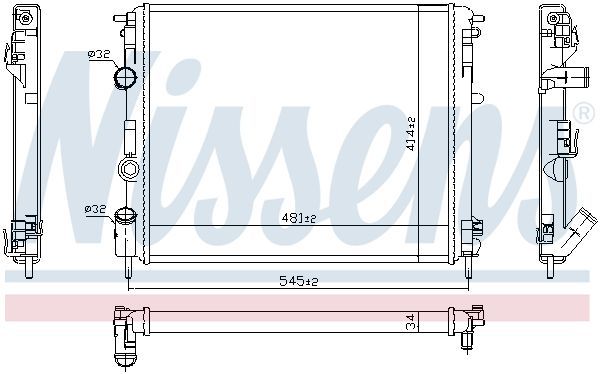 Radiatorius, variklio aušinimas NISSENS 607126