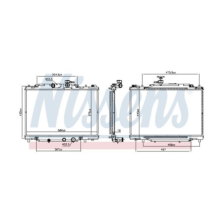 Radiatorius, variklio aušinimas NISSENS 607188