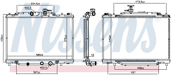 Radiatorius, variklio aušinimas NISSENS 607188