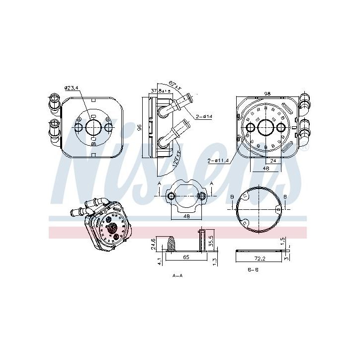 Alyvos aušintuvas, variklio alyva NISSENS 91583