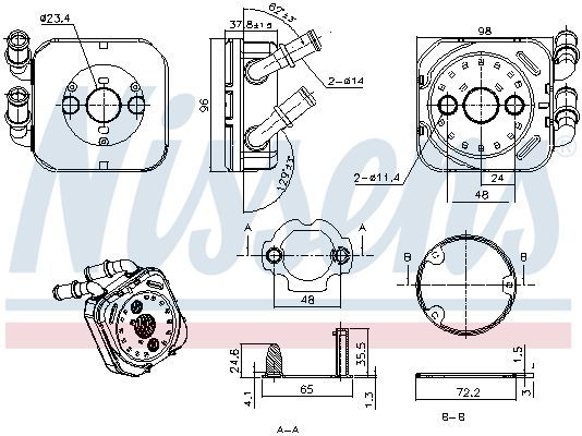 Alyvos aušintuvas, variklio alyva NISSENS 91583
