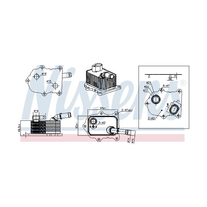 Alyvos aušintuvas, variklio alyva NISSENS 91586