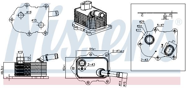 Alyvos aušintuvas, variklio alyva NISSENS 91586