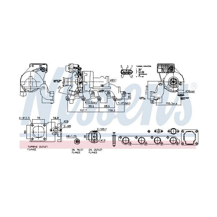 Kompresorius, įkrovimo sistema NISSENS 93123