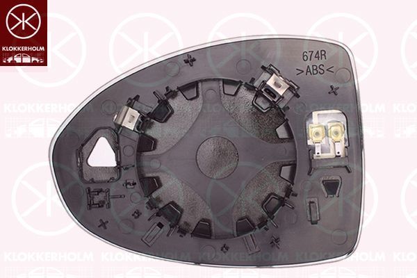 Veidrodėlio stiklas, išorinis veidrodėlis KLOKKERHOLM 20101062