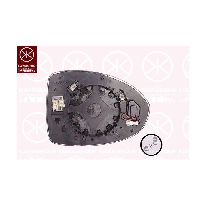 Veidrodėlio stiklas, išorinis veidrodėlis KLOKKERHOLM 20101063