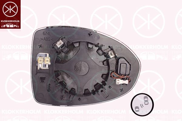 Veidrodėlio stiklas, išorinis veidrodėlis KLOKKERHOLM 20101063