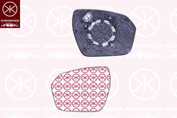 Veidrodėlio stiklas, išorinis veidrodėlis KLOKKERHOLM 64241066