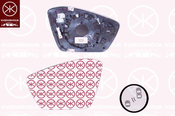 Veidrodėlio stiklas, išorinis veidrodėlis KLOKKERHOLM 75271066A1