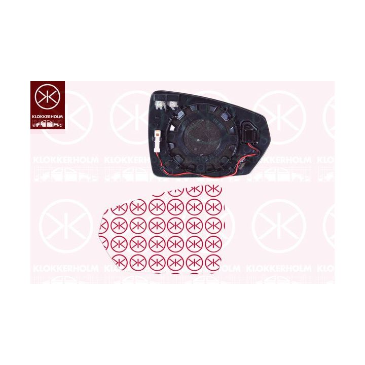 Veidrodėlio stiklas, išorinis veidrodėlis KLOKKERHOLM 95251066