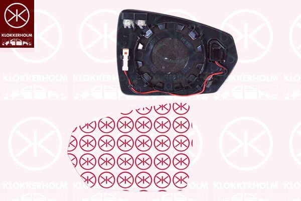 Veidrodėlio stiklas, išorinis veidrodėlis KLOKKERHOLM 95251066