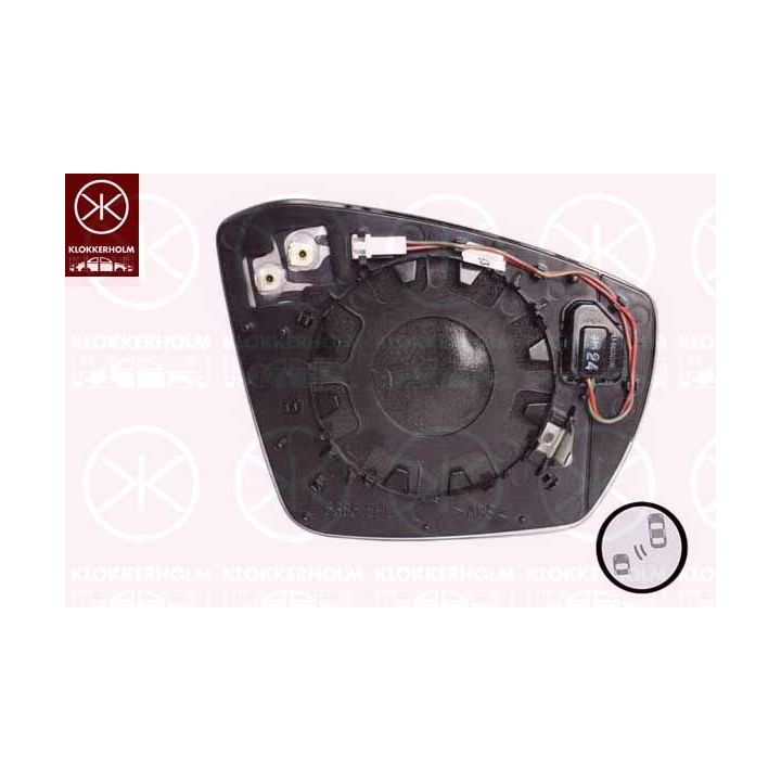 Veidrodėlio stiklas, išorinis veidrodėlis KLOKKERHOLM 95661063