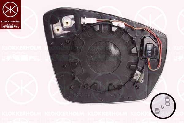 Veidrodėlio stiklas, išorinis veidrodėlis KLOKKERHOLM 95661063
