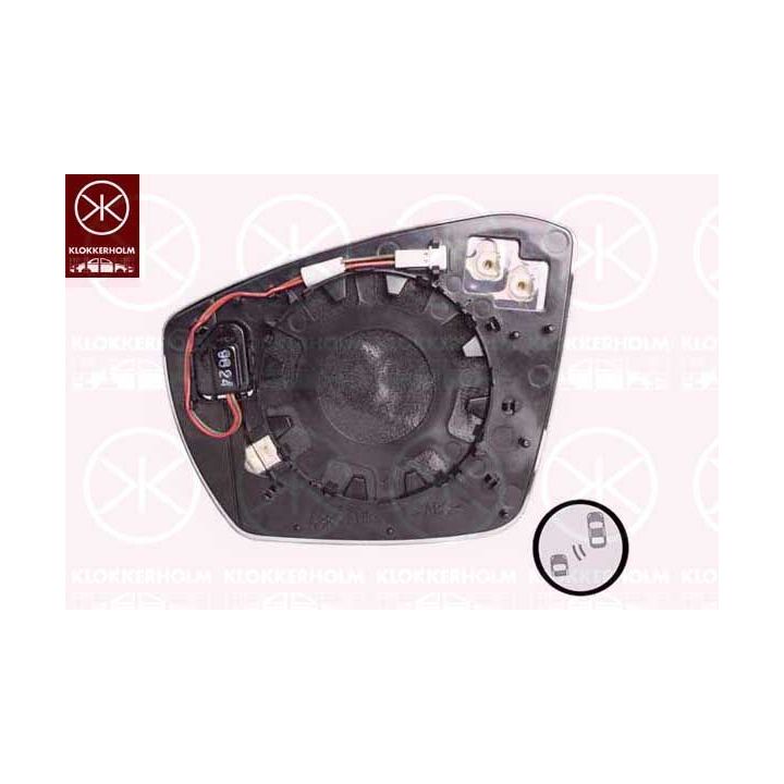 Veidrodėlio stiklas, išorinis veidrodėlis KLOKKERHOLM 95661064