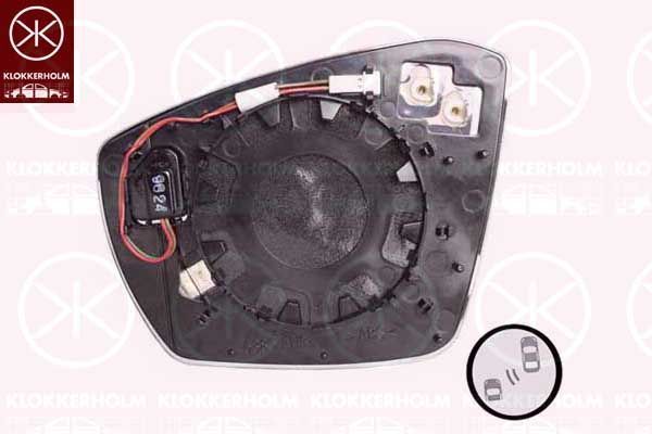 Veidrodėlio stiklas, išorinis veidrodėlis KLOKKERHOLM 95661064