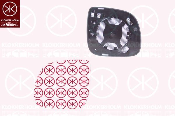Veidrodėlio stiklas, išorinis veidrodėlis KLOKKERHOLM 95851061