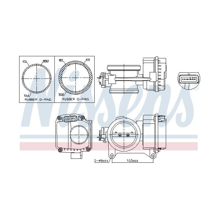 Droselio korpusas NISSENS 955096