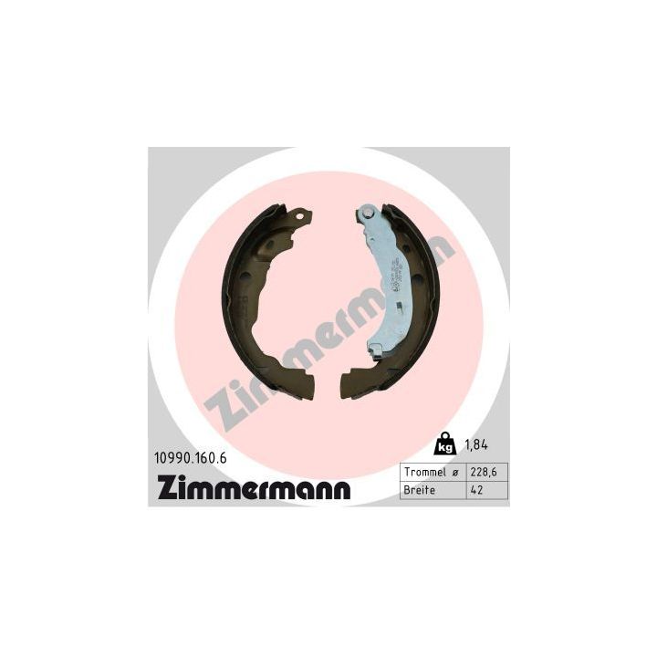 Stabdžių trinkelių komplektas, stovėjimo stabdis ZIMMERMANN 10990.160.6