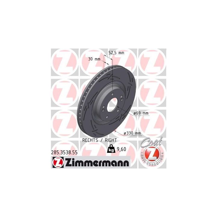 Stabdžių diskas ZIMMERMANN 285.3538.55