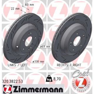 Stabdžių diskas ZIMMERMANN 320.3822.53