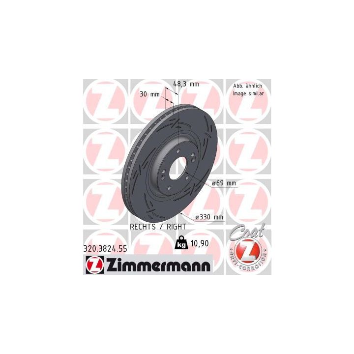 Stabdžių diskas ZIMMERMANN 320.3824.55