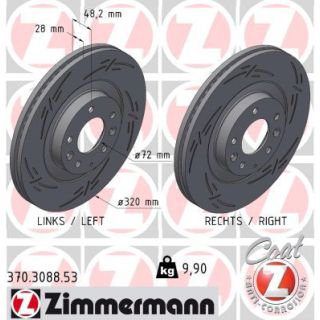 Stabdžių diskas ZIMMERMANN 370.3088.53