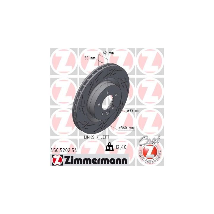 Stabdžių diskas ZIMMERMANN 450.5202.54