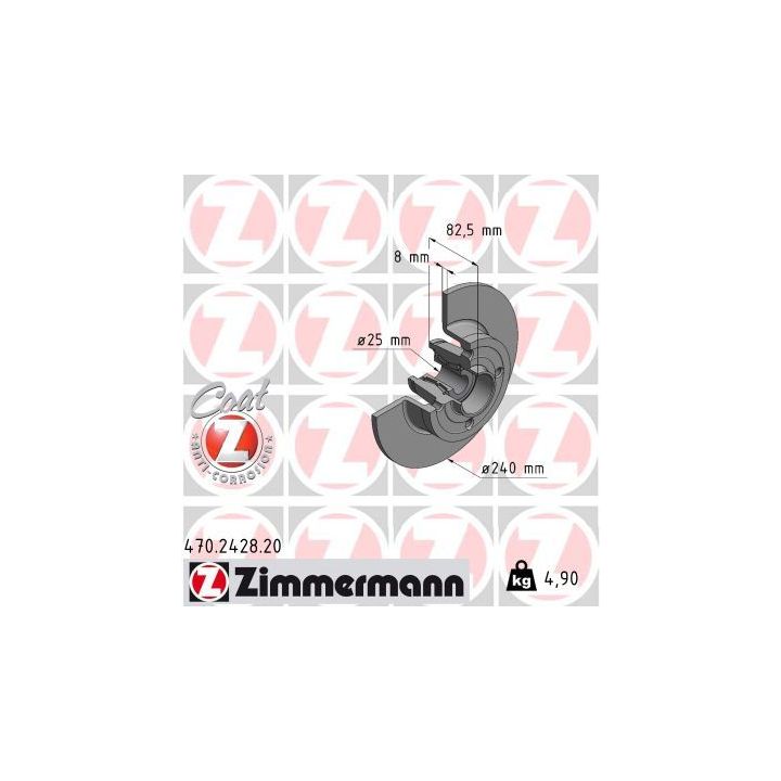 Stabdžių diskas ZIMMERMANN 470.2428.20