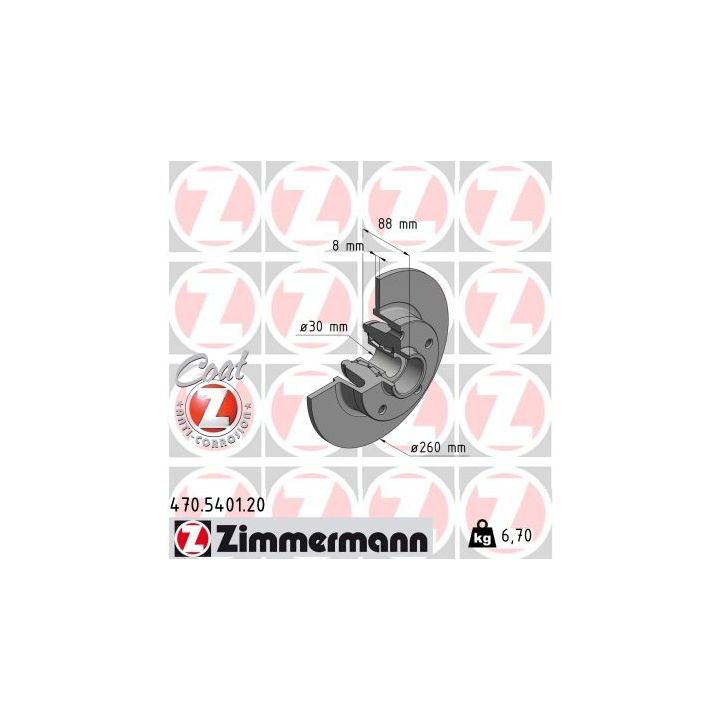 Stabdžių diskas ZIMMERMANN 470.5401.20