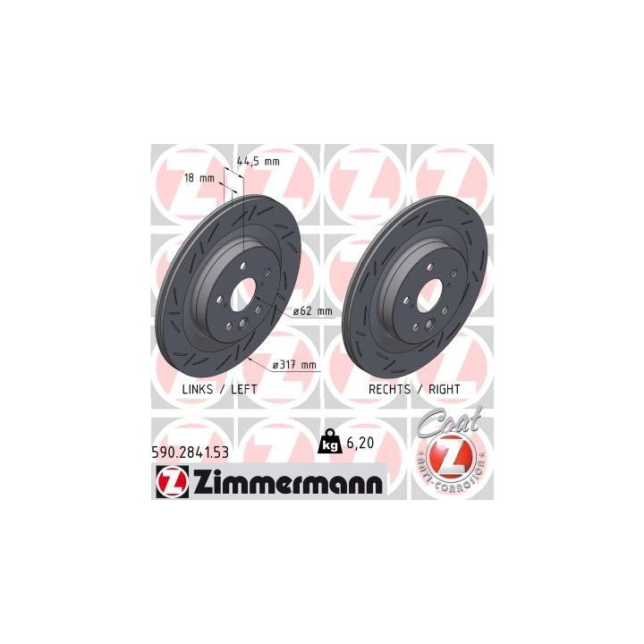 Stabdžių diskas ZIMMERMANN 590.2841.53
