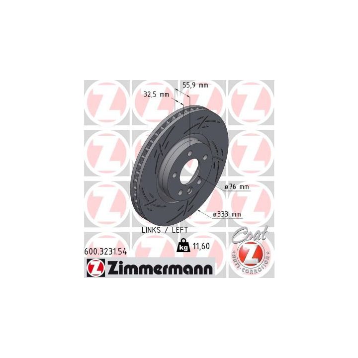 Stabdžių diskas ZIMMERMANN 600.3231.54