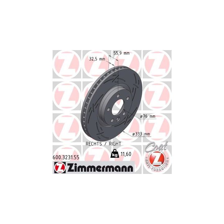 Stabdžių diskas ZIMMERMANN 600.3231.55