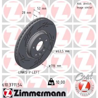 Stabdžių diskas ZIMMERMANN 610.3711.54