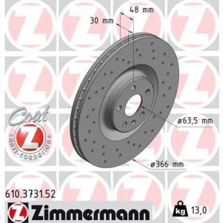 Stabdžių diskas ZIMMERMANN 610.3731.52