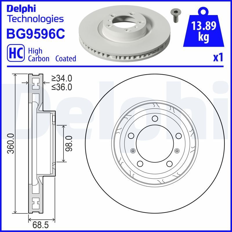 Stabdžių diskas DELPHI BG9596C