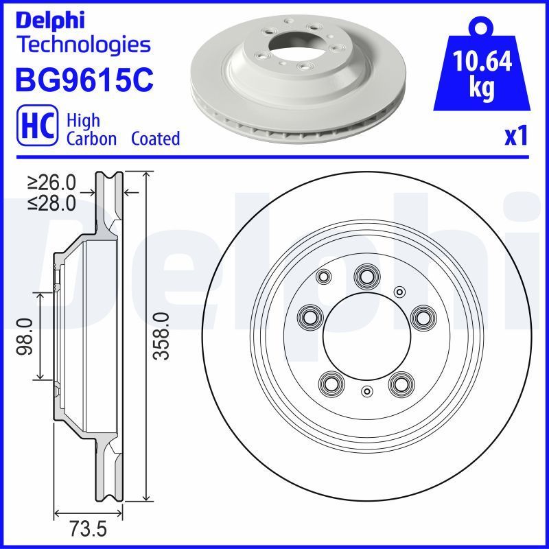Stabdžių diskas DELPHI BG9615C
