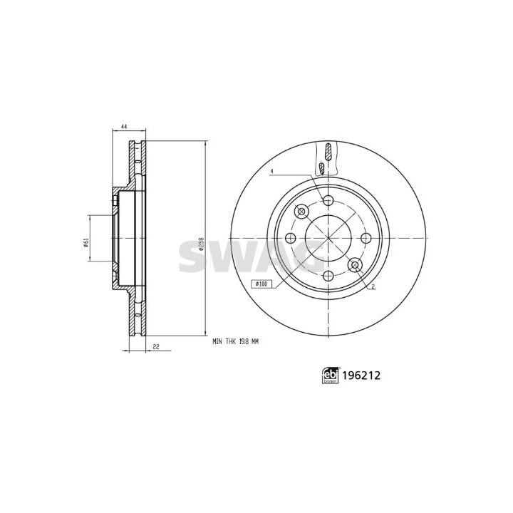 Stabdžių diskas SWAG 33 11 2057