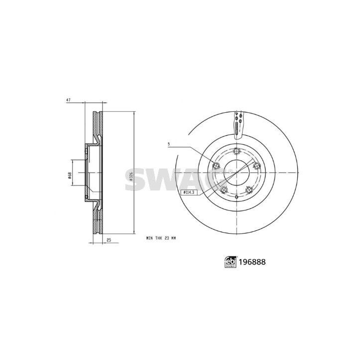 Stabdžių diskas SWAG 33 11 2371