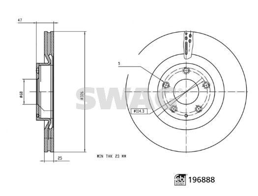 Stabdžių diskas SWAG 33 11 2371