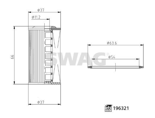 Alyvos filtras, neautomatinė transmisija SWAG 33 11 2124