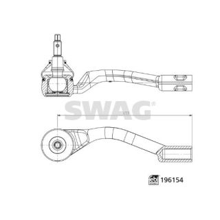 Skersinės vairo trauklės galas SWAG 33 11 2022